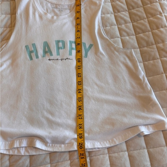 Spiritual Gangster Blue and White Sleeveless Crop Tee - Picture 5 of 6